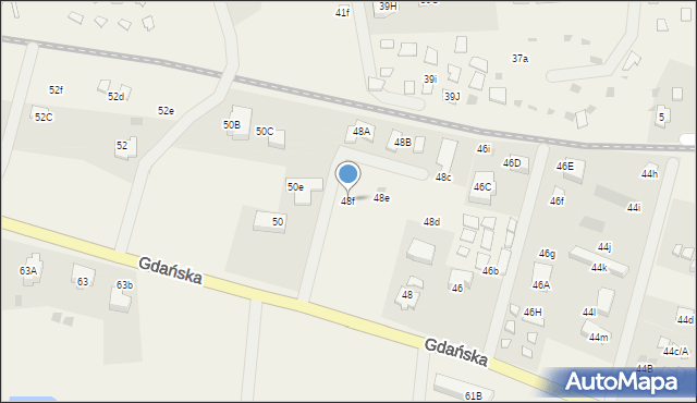 Jantar, Gdańska, 48f, mapa Jantar