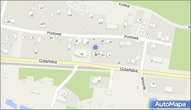 Jantar, Gdańska, 4B, mapa Jantar