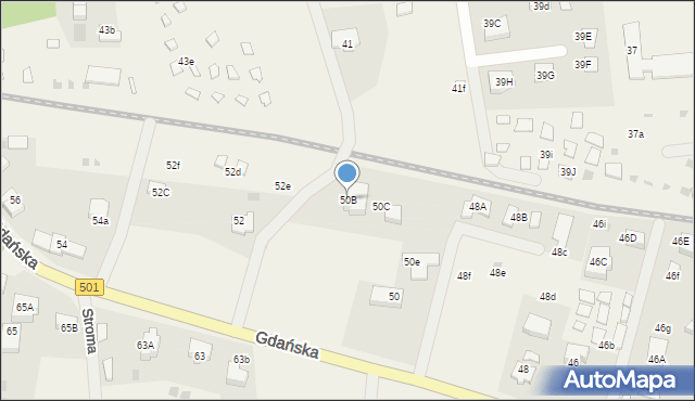 Jantar, Gdańska, 50B, mapa Jantar