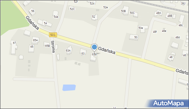 Jantar, Gdańska, 63b, mapa Jantar