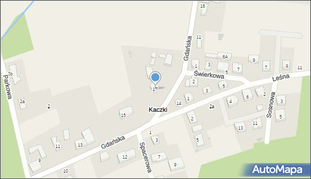 Kaczki, Gdańska, 17, mapa Kaczki