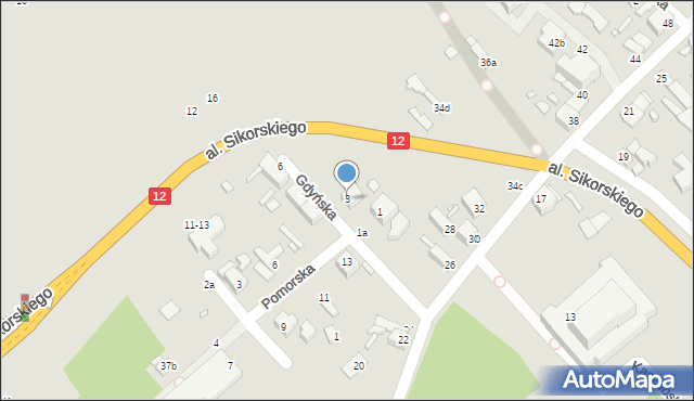 Kalisz, Gdyńska, 3, mapa Kalisza