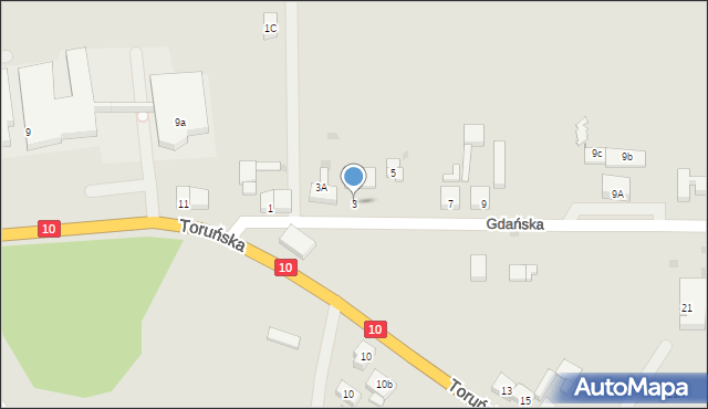 Kalisz Pomorski, Gdańska, 3, mapa Kalisz Pomorski