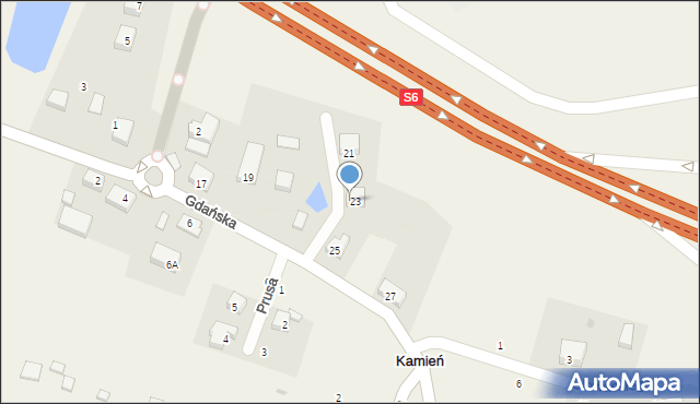 Kamień, Gdańska, 23A, mapa Kamień