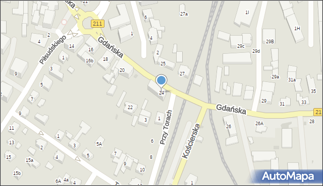 Kartuzy, Gdańska, 24, mapa Kartuzy