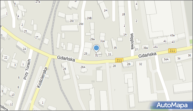 Kartuzy, Gdańska, 31, mapa Kartuzy