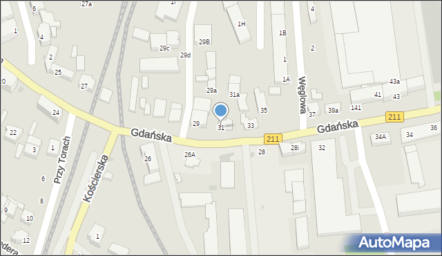 Kartuzy, Gdańska, 31, mapa Kartuzy