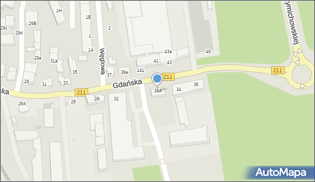 Kartuzy, Gdańska, 34A, mapa Kartuzy