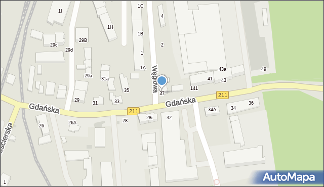 Kartuzy, Gdańska, 37, mapa Kartuzy