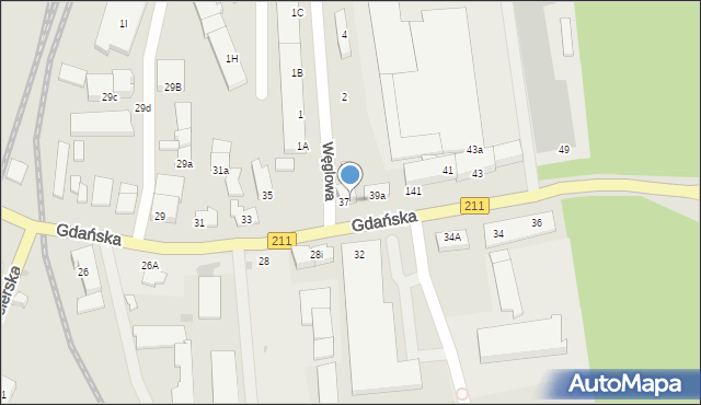 Kartuzy, Gdańska, 39, mapa Kartuzy