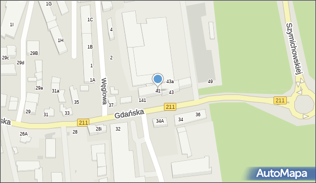 Kartuzy, Gdańska, 41, mapa Kartuzy