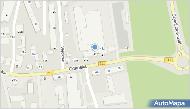 Kartuzy, Gdańska, 41, mapa Kartuzy