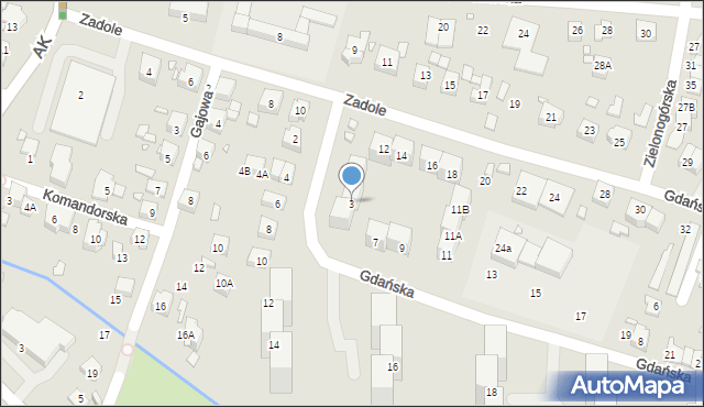 Katowice, Gdańska, 3, mapa Katowic