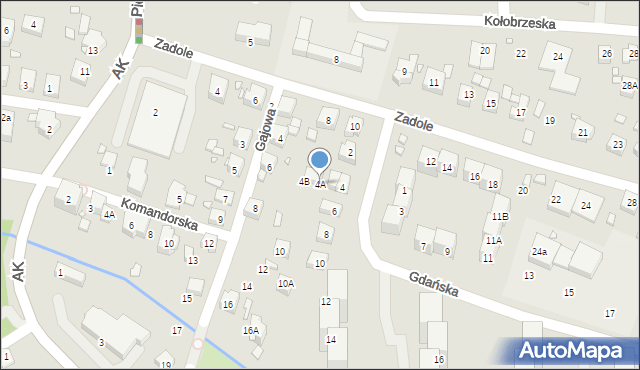 Katowice, Gdańska, 4A, mapa Katowic