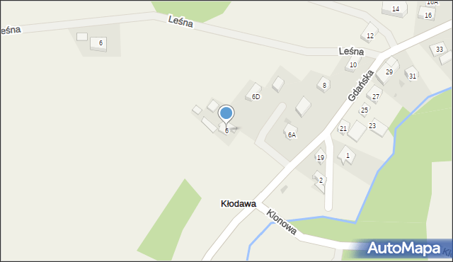 Kłodawa, Gdańska, 6, mapa Kłodawa