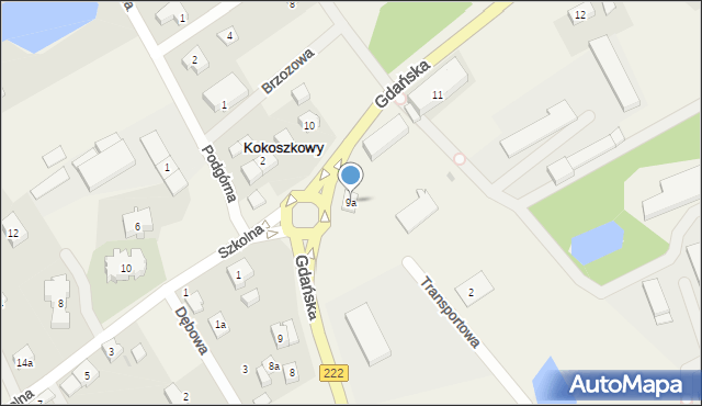 Kokoszkowy, Gdańska, 9a, mapa Kokoszkowy