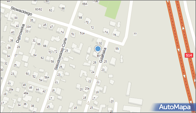 Konstantynów Łódzki, Gdańska, 30, mapa Konstantynów Łódzki