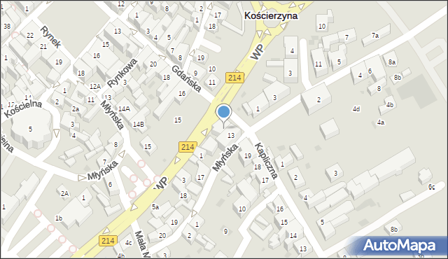 Kościerzyna, Gdańska, 14, mapa Kościerzyna