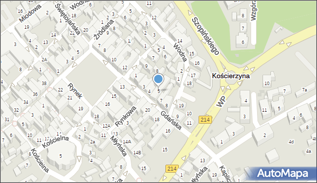 Kościerzyna, Gdańska, 5, mapa Kościerzyna