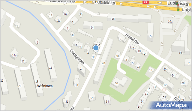 Kraków, Gdańska, 37, mapa Krakowa