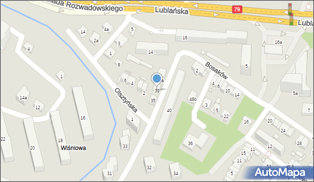 Kraków, Gdańska, 39, mapa Krakowa