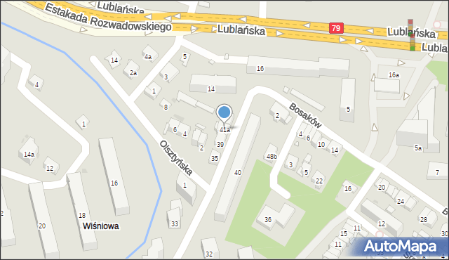 Kraków, Gdańska, 41a, mapa Krakowa