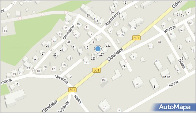 Krynica Morska, Gdańska, 125, mapa Krynica Morska