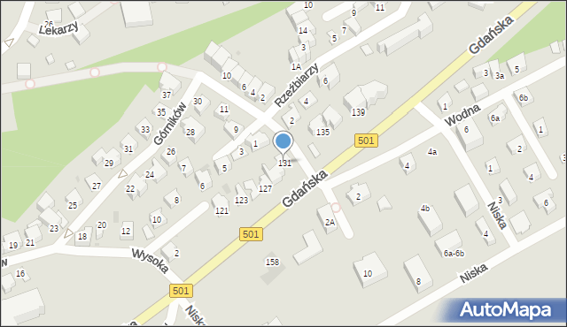 Krynica Morska, Gdańska, 131, mapa Krynica Morska