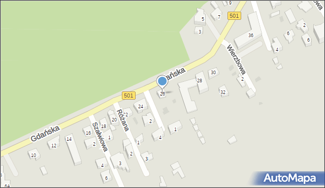 Krynica Morska, Gdańska, 26, mapa Krynica Morska