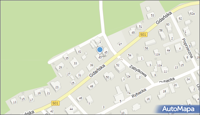 Krynica Morska, Gdańska, 43, mapa Krynica Morska