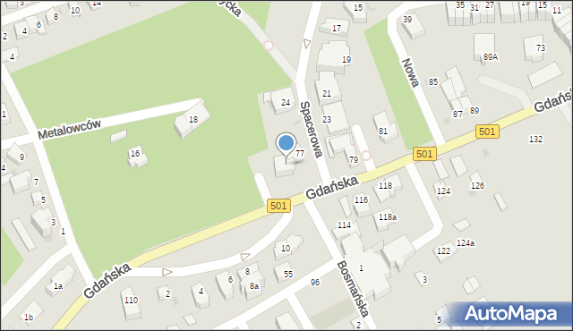 Krynica Morska, Gdańska, 77a, mapa Krynica Morska