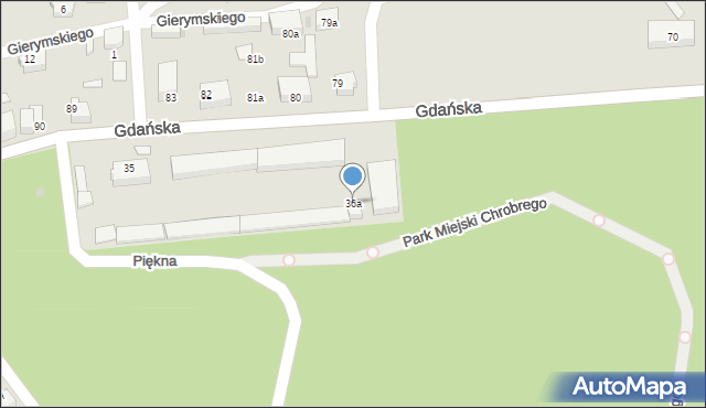 Lębork, Gdańska, 36a, mapa Lębork