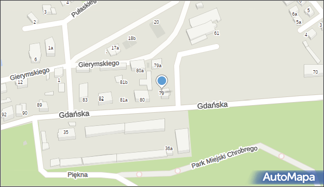 Lębork, Gdańska, 79, mapa Lębork