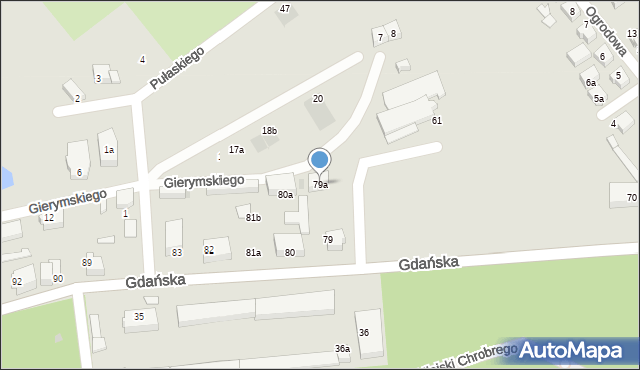 Lębork, Gdańska, 79a, mapa Lębork