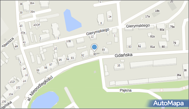 Lębork, Gdańska, 90, mapa Lębork