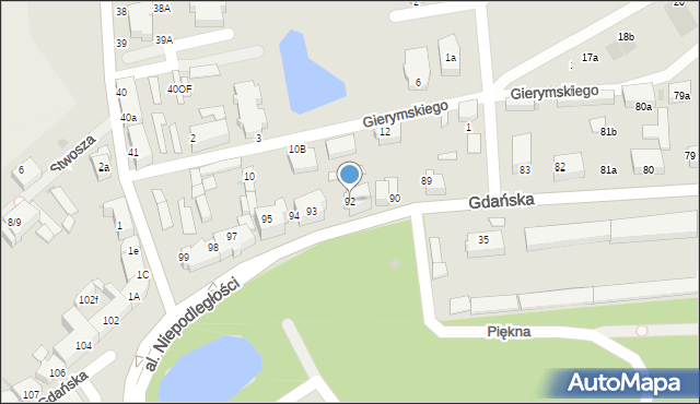 Lębork, Gdańska, 92, mapa Lębork