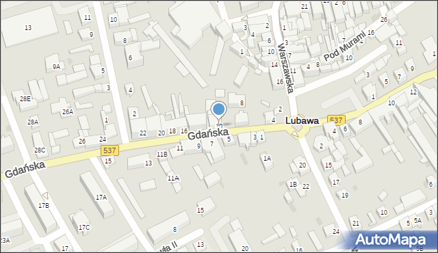 Lubawa, Gdańska, 10, mapa Lubawa