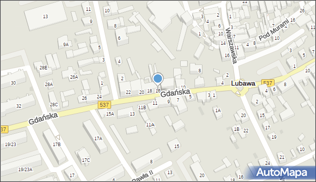 Lubawa, Gdańska, 16, mapa Lubawa