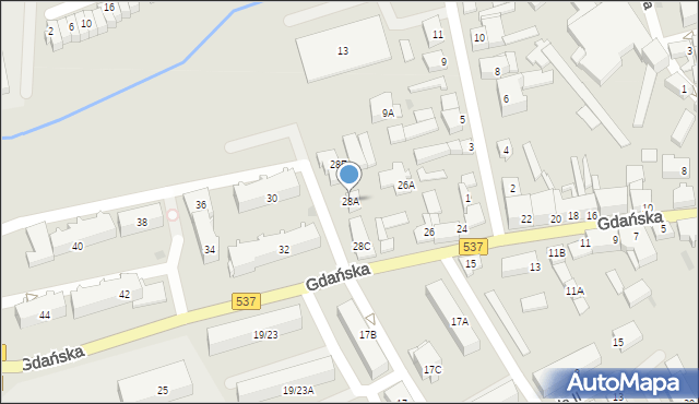 Lubawa, Gdańska, 28A, mapa Lubawa