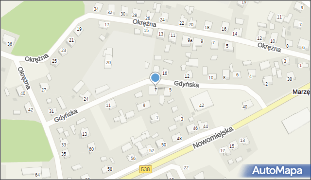 Marzęcice, Gdyńska, 7, mapa Marzęcice
