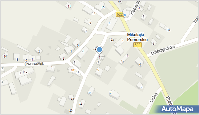 Mikołajki Pomorskie, Gdakowska, 1, mapa Mikołajki Pomorskie