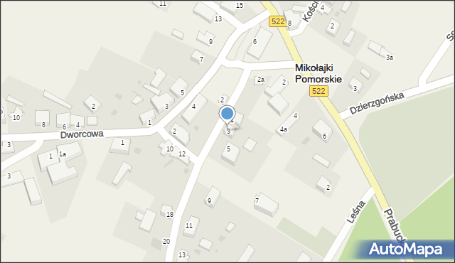 Mikołajki Pomorskie, Gdakowska, 3, mapa Mikołajki Pomorskie