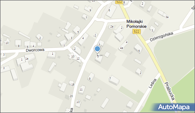 Mikołajki Pomorskie, Gdakowska, 5, mapa Mikołajki Pomorskie