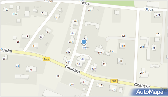 Mikoszewo, Gdańska, 34k, mapa Mikoszewo