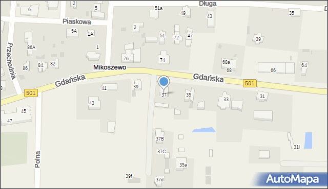 Mikoszewo, Gdańska, 37, mapa Mikoszewo