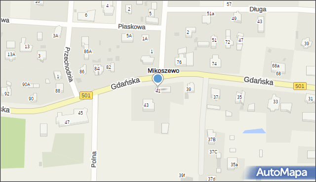 Mikoszewo, Gdańska, 41, mapa Mikoszewo