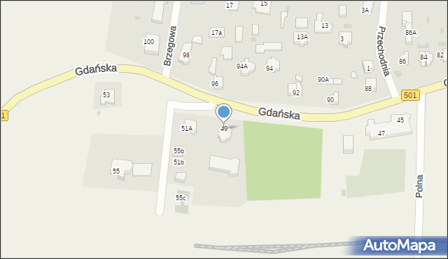 Mikoszewo, Gdańska, 49, mapa Mikoszewo