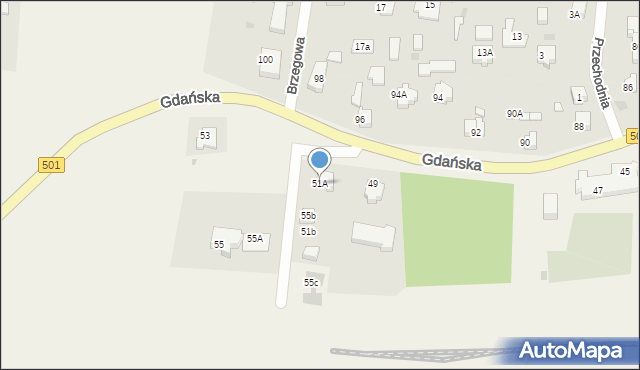 Mikoszewo, Gdańska, 51A, mapa Mikoszewo