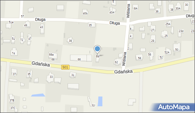 Mikoszewo, Gdańska, 64, mapa Mikoszewo