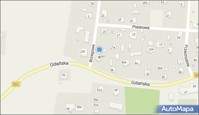 Mikoszewo, Gdańska, 98, mapa Mikoszewo